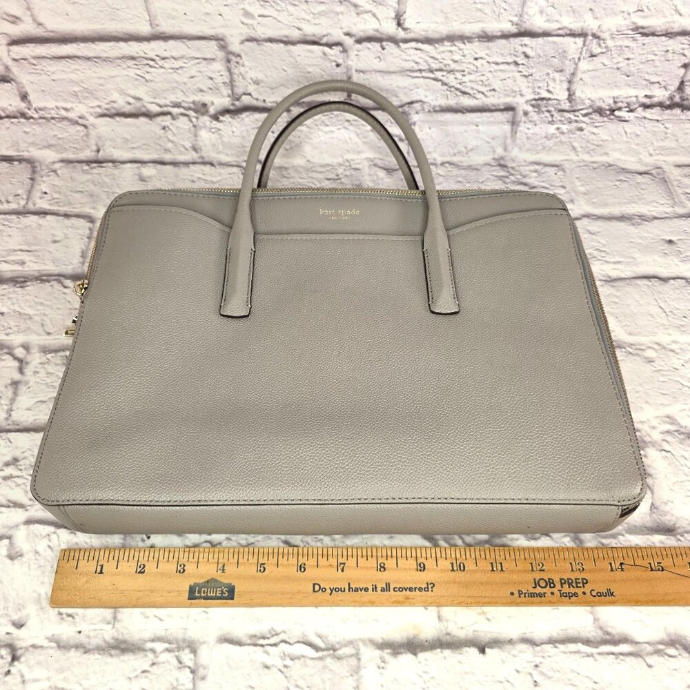 Kate Spade New York Margaux Leather Women Universal Laptop Bag True Taupe Mint - Picture 5 of 16